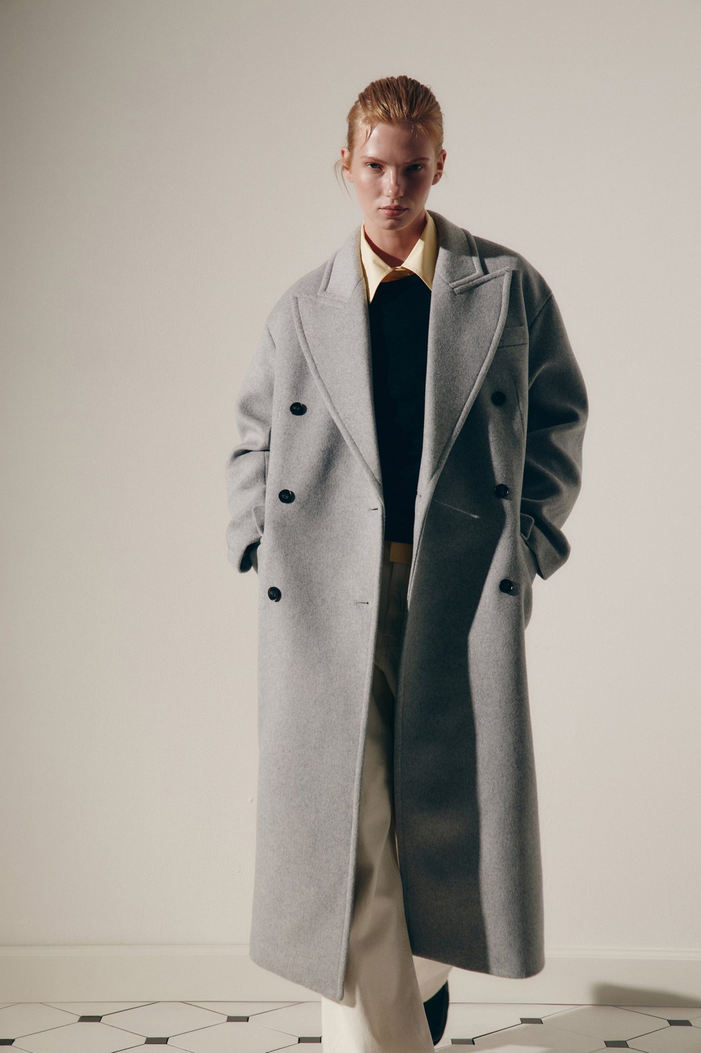 STRAIGHT FIT WOOL-BLEND COAT