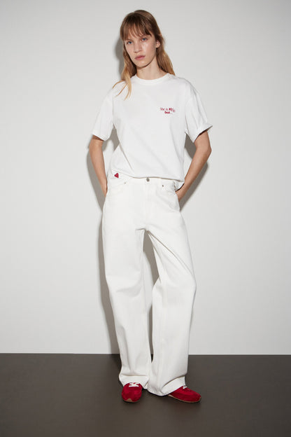 MID-WAIST STRAIGHT FIT JEANS - LIMÉ