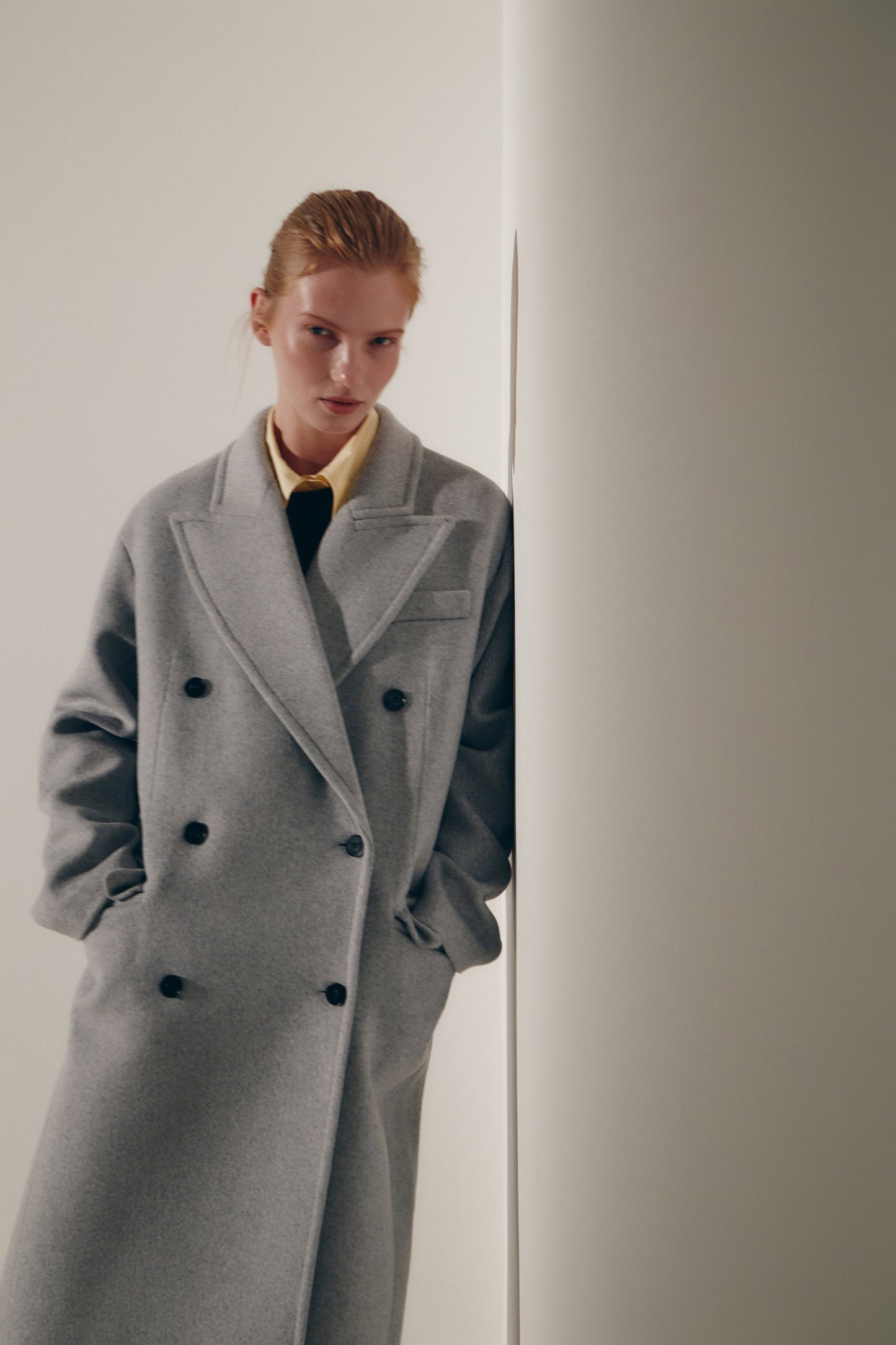 STRAIGHT FIT WOOL-BLEND COAT