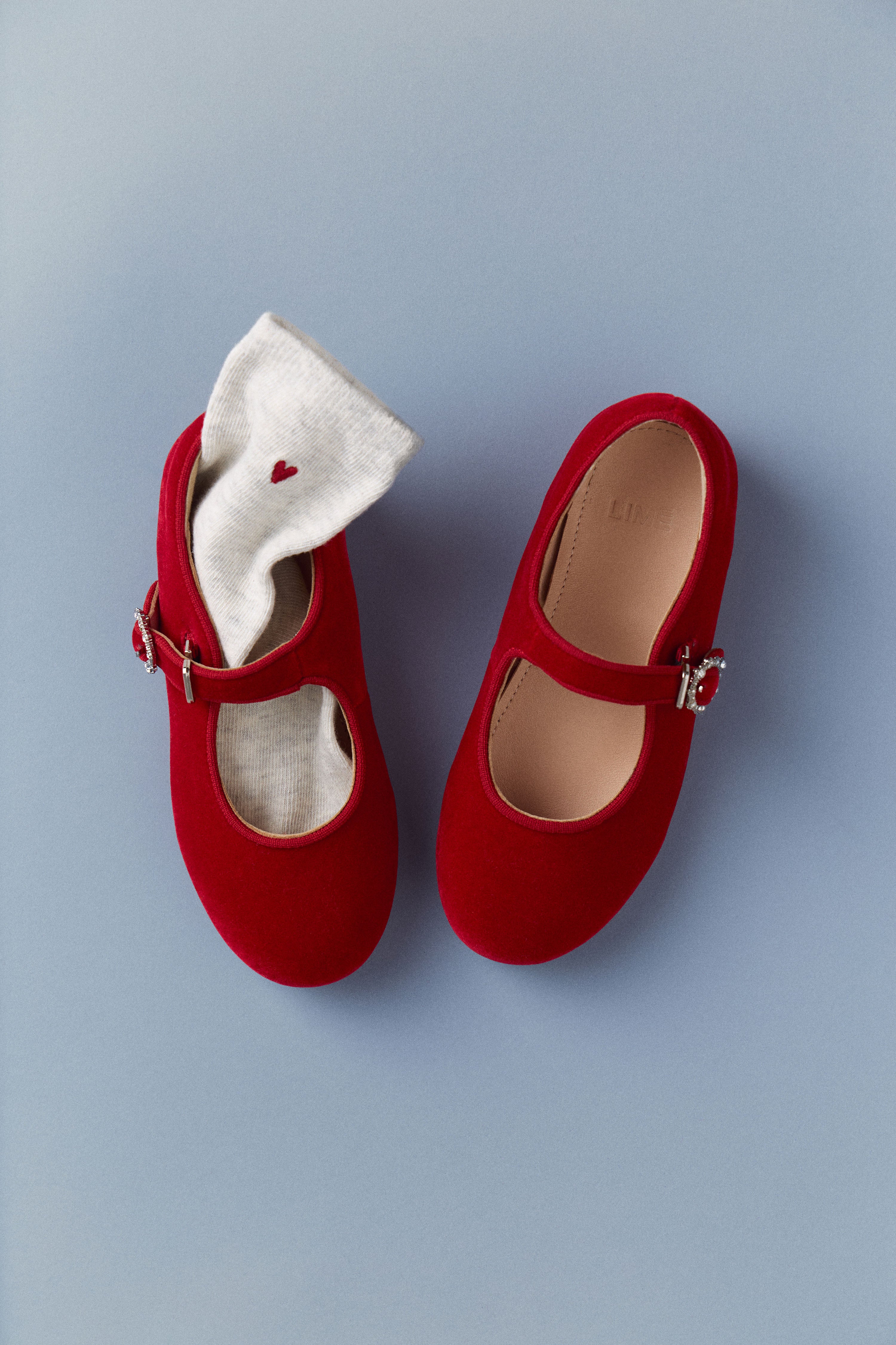 EMBELLISHED VELVET BALLET PUMPS