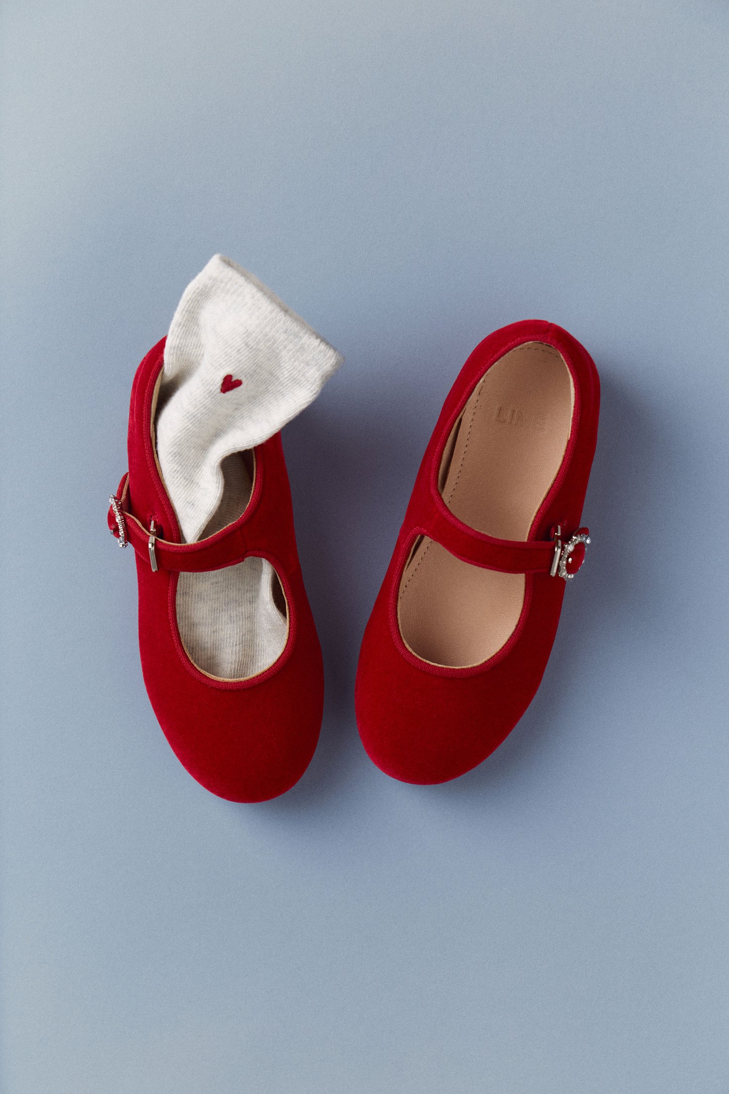 EMBELLISHED VELVET BALLET PUMPS