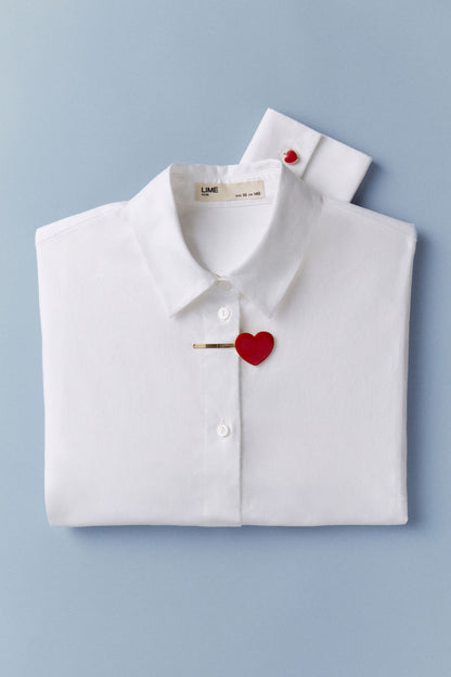 HEART-APPLIQUÉ HAIR CLIP - LIMÉ