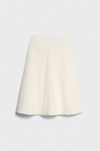 EMBROIDERY-DETAIL COTTON SKIRT
