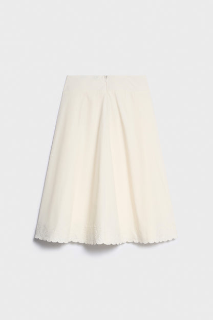 EMBROIDERY-DETAIL COTTON SKIRT