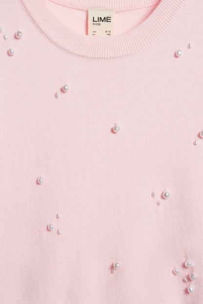 BEADED VISCOSE-KNIT JUMPER